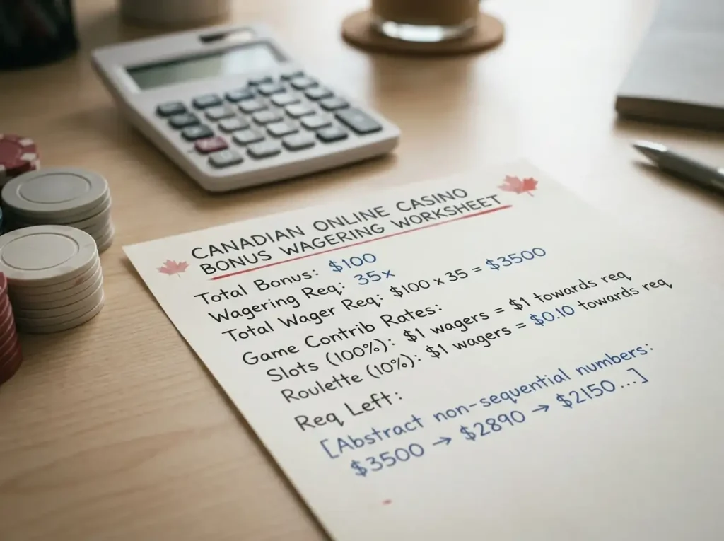 Laptop with an abstract account screen beside an identity card placeholder and a limit-setting notebook